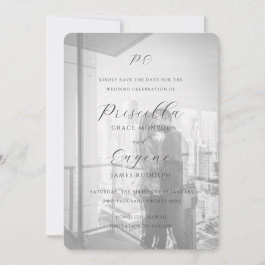 Priscilla Classic Wedding Save The Date (Vorderseite)