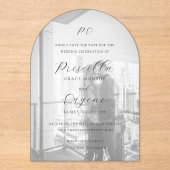Priscilla Classic Wedding Save the Date Acryleinladungen (Vorderseite)