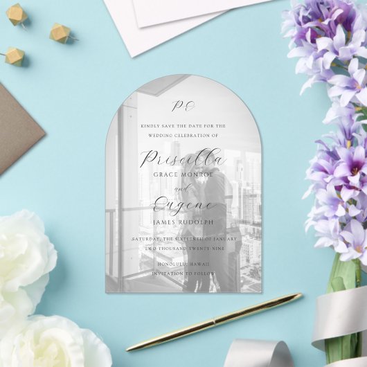 Priscilla Classic Wedding Save the Date Acryleinladungen (Insitu (Hochzeit))