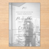 Priscilla Classic Wedding Save the Date Acryleinladungen (Vorderseite)