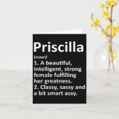 Priscilla Definition Personalisiert Name Funny Chr Karte (Gelbe Blume)