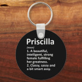 Priscilla Definition Personalisiert Name Funny Chr Schlüsselanhänger (Vorderseite)