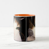 "Priscilla" die Kaliko-Katzen-Tasse Zweifarbige Tasse (Mittel)