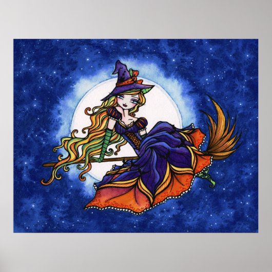 Priscilla Hexe Halloween Fantasy Art Poster (Vorne)