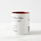 Priscilla Mullins Alden Mayflower Nachkomme-Tasse Zweifarbige Tasse (Mittel)