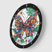 Prism der Natur" - Glass Butterfly Große Wanduhr (Winkel)