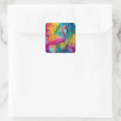Prism Flamingo Quadratischer Aufkleber (Tasche)