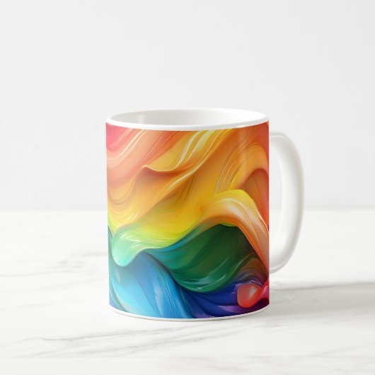 Prism Flow – Regenbogen-Abstrakt-Tasse Kaffeetasse (VorderseiteRechts)