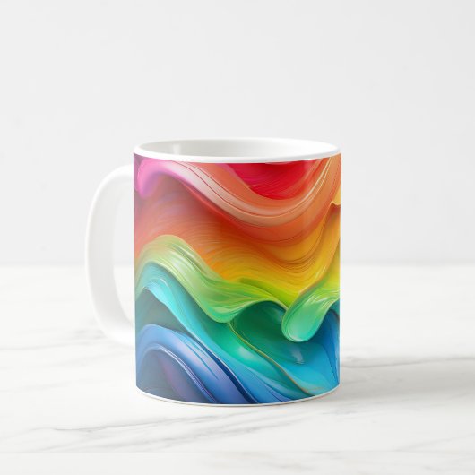 Prism Flow – Regenbogen-Abstrakt-Tasse Kaffeetasse (Vorderseite Links)