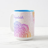 Prism Flower Mandala 15 oz. Personalized Mug Zweifarbige Tasse (Vorderseite Links)
