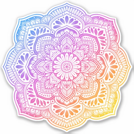 Prism Flower Mandala Custom-Cut Vinyl Sticker (Vorderseite)