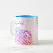 Prism Flower Mandala Personalisierte Tasse (Vorderseite Links)