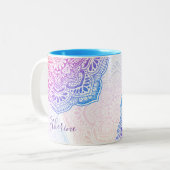 Prism Flower Mandala Personalized Mug Zweifarbige Tasse (Vorderseite Links)