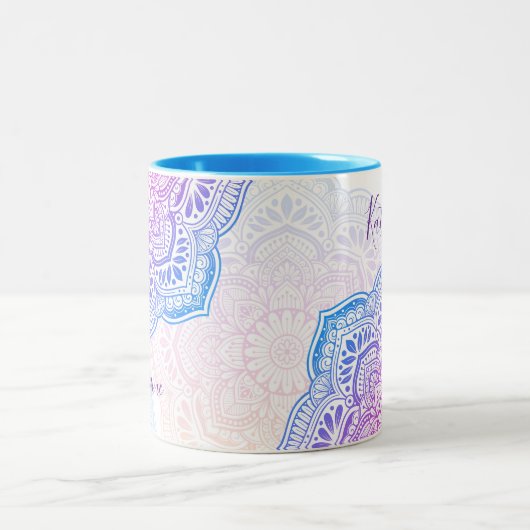Prism Flower Mandala Personalized Mug Zweifarbige Tasse (Mittel)