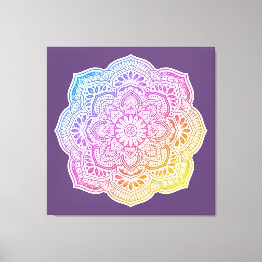 Prism Flower Mandala Stretched Canvas Print Leinwanddruck (Vorderseite)
