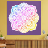 Prism Flower Mandala Stretched Canvas Print Leinwanddruck (Insitu (Wohnzimmer))