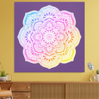Prism Flower Mandala Stretched Canvas Print Leinwanddruck