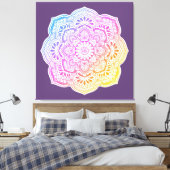 Prism Flower Mandala Stretched Canvas Print Leinwanddruck (Insitu (Schlafzimmer))