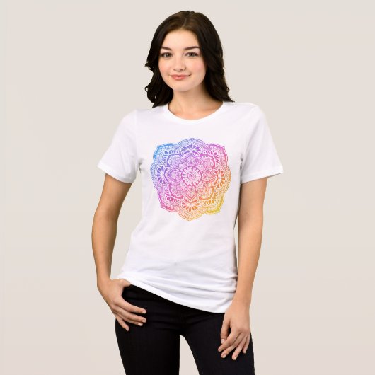 Prism Flower Mandala T-Shirt Tri-Blend Shirt (Vorderseite voll)