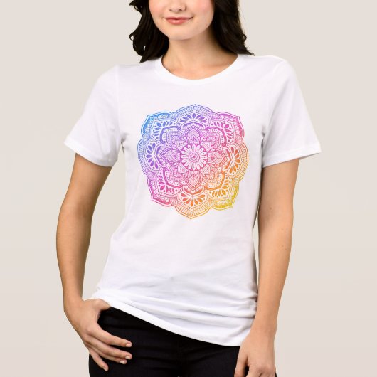 Prism Flower Mandala T-Shirt Tri-Blend Shirt (Vorderseite)
