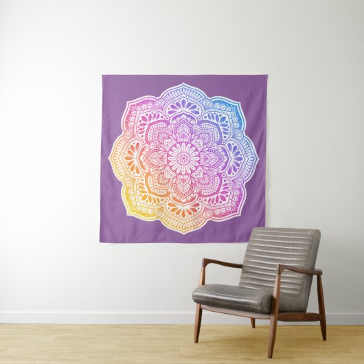 Prism Flower Mandala Tapestry Wandteppich (Beispiel (Horizontal))