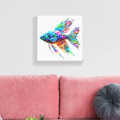 Prism Glow Geometric Fish Leinwanddruck (Insitu (Wohnzimmer))