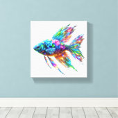 Prism Glow Geometric Fish Leinwanddruck (Insitu (Holzboden))