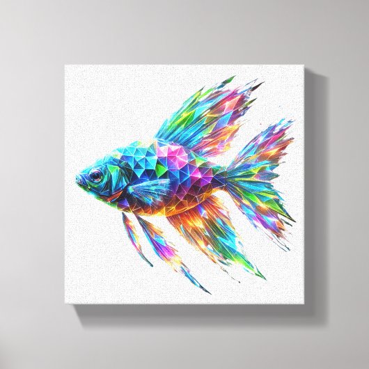 Prism Glow Geometric Fish Leinwanddruck (Vorderseite)