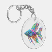 Prism Glow Geometric Fish Schlüsselanhänger (Vorderseite links)