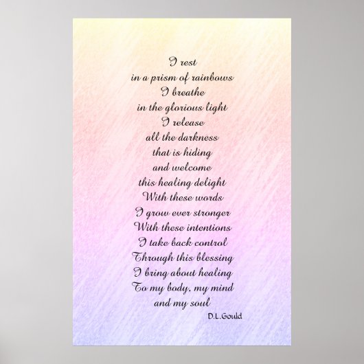 'Prism of rainbows' Gedicht Art Poster (Vorne)