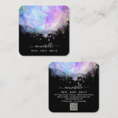 *~* Prism QR AP26 OPAL Rainbow Ethereal Dandelion Quadratische Visitenkarte (Vorne/Hinten)
