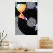 Prism Rhythm: Y2K Retro CD & Irideszente Lichtkuns Poster (Küche)