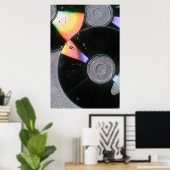 Prism Rhythm: Y2K Retro CD & Irideszente Lichtkuns Poster (Heimbüro)