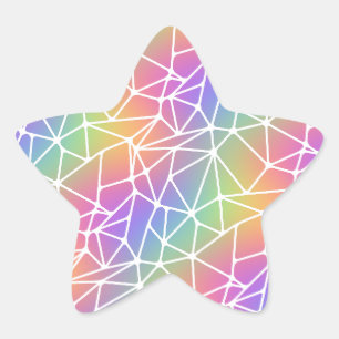 Prism Synapse Netz - Regenbogennetz : Stern-Aufkleber
