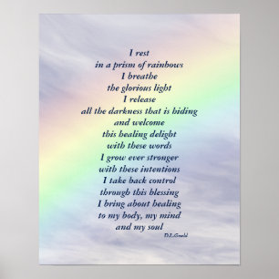 "Prisma der Regenbogen" Gedichtkunst Poster