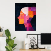 Prisma ihres Profils — Abstrakter Realismus Poster (Heimbüro)