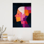 Prisma ihres Profils — Abstrakter Realismus Poster (Küche)