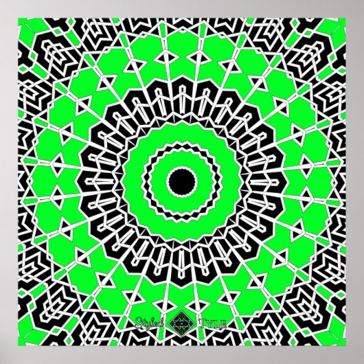 Prisma-Mandala (Grün) Poster (Vorne)