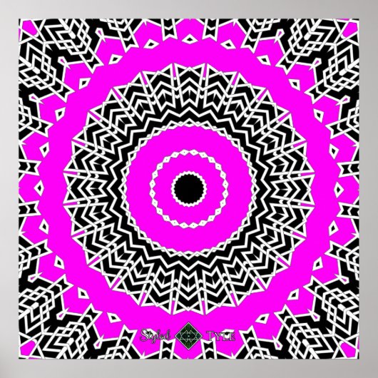 Prisma-Mandala (Rosa) Poster (Vorne)