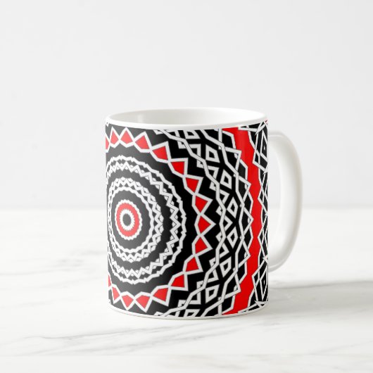 Prisma-Mandala (rot) Kaffeetasse (VorderseiteRechts)