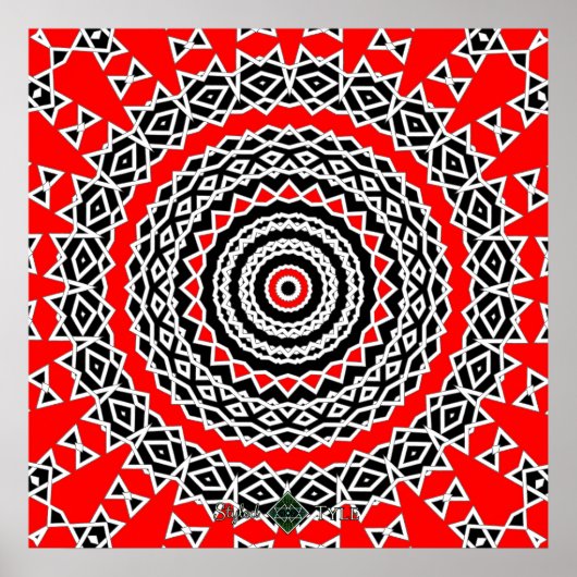 Prisma-Mandala (rot) Poster (Vorne)