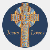 Prisma-Regenbogenkreuzkleber Runder Aufkleber (Vorderseite)