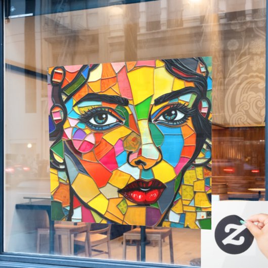 „Prismara“ - Fragmente ihrer Flamme Fensteraufkleber (Café-Fenster)