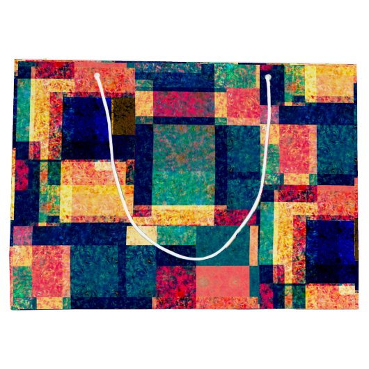 Prismatic Blocks – Modern Abstract Geometric Große Geschenktüte (Rückseite)