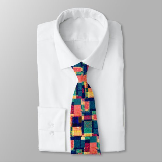 Prismatic Blocks – Modern Abstract Geometric Tie Krawatte (Gebunden)