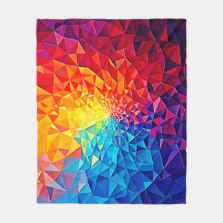 Prismatic Chaos Digital Grid Design Fleecedecke