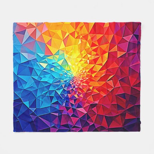 Prismatic Chaos Digital Grid Design Fleecedecke (Vorderseite (Horizontal))