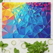 Prismatic Chaos Digital Grid Design Geschirrtuch (Gefaltet)