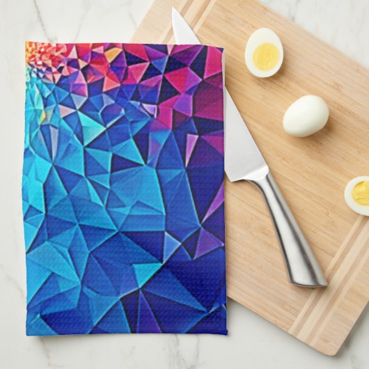 Prismatic Chaos Digital Grid Design Geschirrtuch (Viertel Falte)