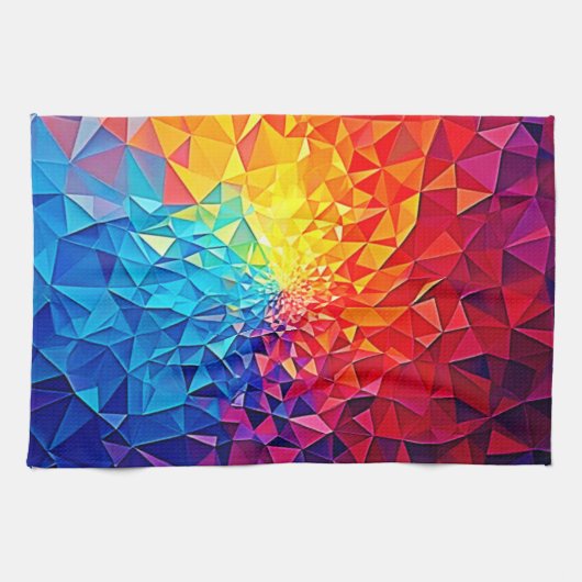 Prismatic Chaos Digital Grid Design Geschirrtuch (Horizontal)